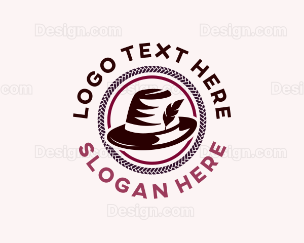 Feather Fedora Hat Logo