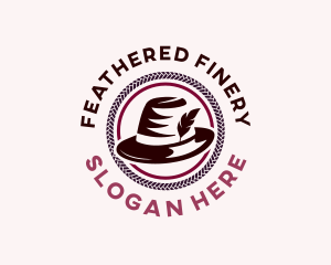 Feather Fedora Hat logo design