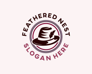 Feather Fedora Hat logo design