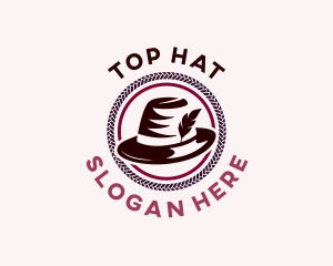 Feather Fedora Hat logo design