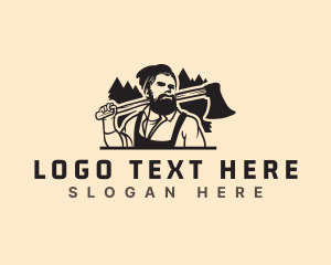 Worker Woodcutter Lumberjack Logo