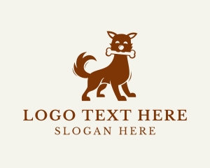 Cute Puppy Dog Bone logo