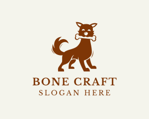 Cute Puppy Dog Bone logo