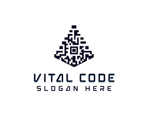 QR Code Pyramid logo design