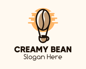 Cup Coffee Bean Balloon logo design