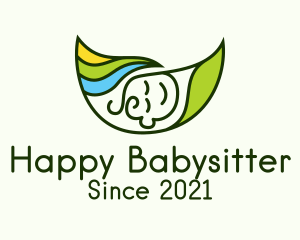 Leaf Swaddle Baby logo design