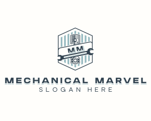 Mechanical Piston Wrench logo design