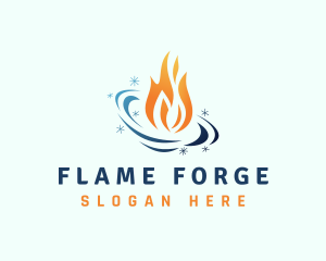 Cooling Fuel Flame  logo design