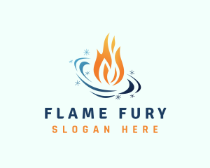 Cooling Fuel Flame  logo design