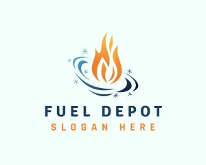 Cooling Fuel Flame  logo design