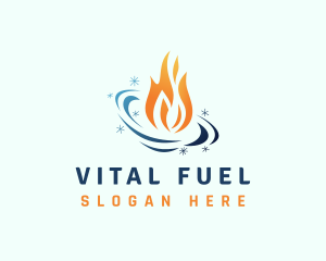 Cooling Fuel Flame  logo design