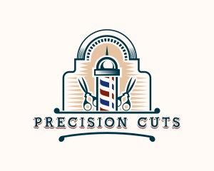 Barber Scissors Haircut logo design