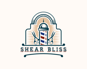 Barber Scissors Haircut logo design