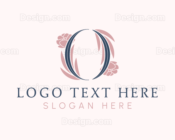 Floral Wreath Letter O Logo