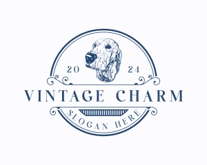 Vintage  Dog Animal logo design