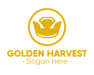 Golden Diamond Crown logo design