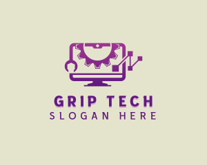 Tech Computer Monitor logo design