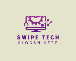 Tech Computer Monitor logo design