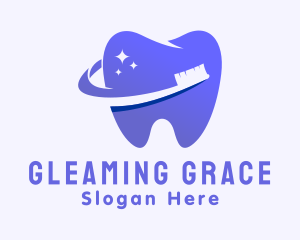 Sparkle Toothbrush Tooth logo design