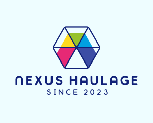 Colorful Sliced Hexagon logo design