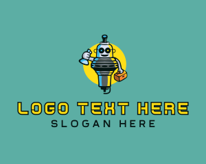 Spark Plug Mechanic Mascot logo