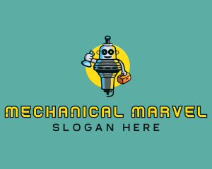 Spark Plug Mechanic Mascot logo design