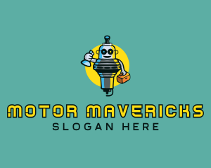 Spark Plug Mechanic Mascot logo design