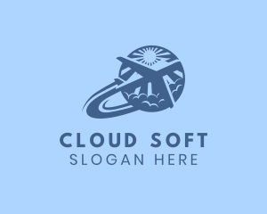 Sun Cloud Plane Travel  logo design