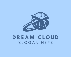 Sun Cloud Plane Travel  logo design