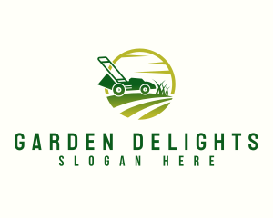 Lawn Mower Gardener logo design