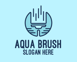 Vacuum Squeegee Paintbrush  logo design