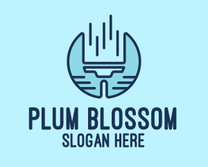 Vacuum Squeegee Paintbrush  logo design