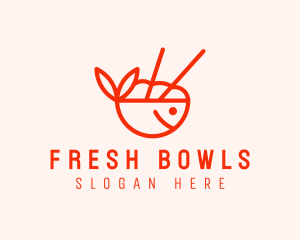 Noodle Bowl Chopstick logo design