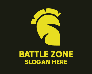 Yellow Eco Leaf Spartan logo design