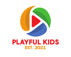 Colorful Media Play logo design