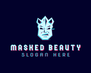 Glitch Angry Mask logo design