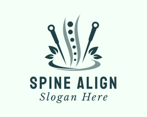 Acupuncture Spine Needle logo design