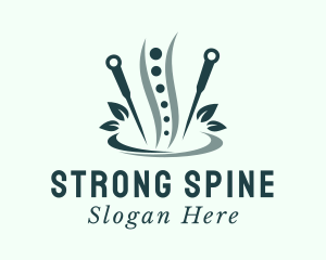 Acupuncture Spine Needle logo design