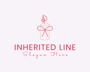 Minimalist Line Candle logo design