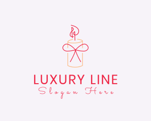 Minimalist Line Candle logo design