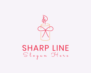 Minimalist Line Candle logo design