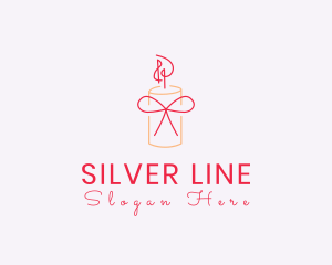 Minimalist Line Candle logo design