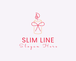 Minimalist Line Candle logo design