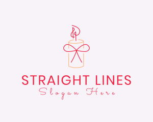 Minimalist Line Candle logo design