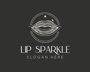 Cosmic Makeup Lips logo design