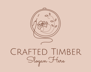 Brown Flower Embroidery  logo design