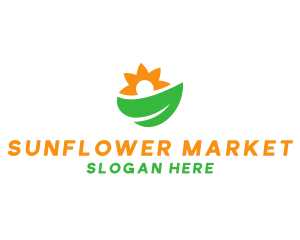 Leaf Sunflower Nature logo design