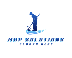 Janitress Sanitation Mop logo design