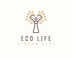 Organic Woman Tree logo design