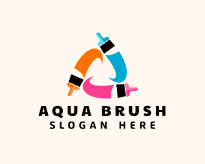 Home Renovation Paint Brush  logo design